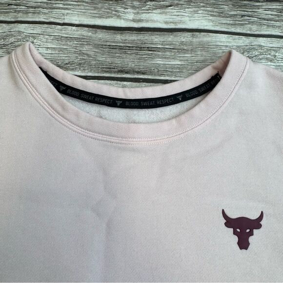 Under Armour Womens Charged Pullover Sweatshirt Pink Maroon L LG Large Tie Waist - Picture 3 of 13